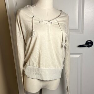 PAIGE Off-White Lace-Up Sweatshirt